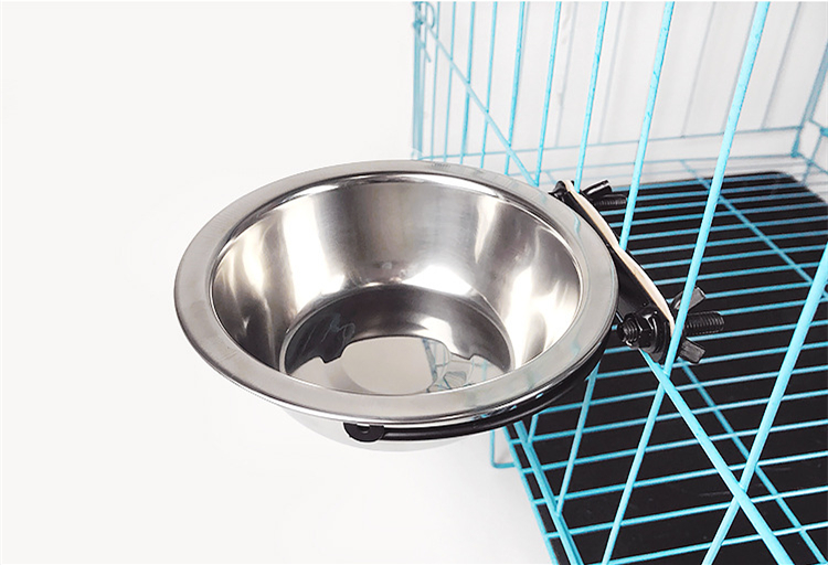 Hanging Pet Bowl Stainless Steel Food Water Bowls Feeder with Hook for Dogs  Cats in Crate Cage Kennel