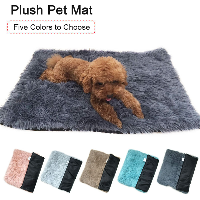 Pet Bed Mat Plush and Fluffy Soft Pet Pad Ultra Cozy Pet Non-Skid Washable  Throw Rug for Small Dogs and Cats